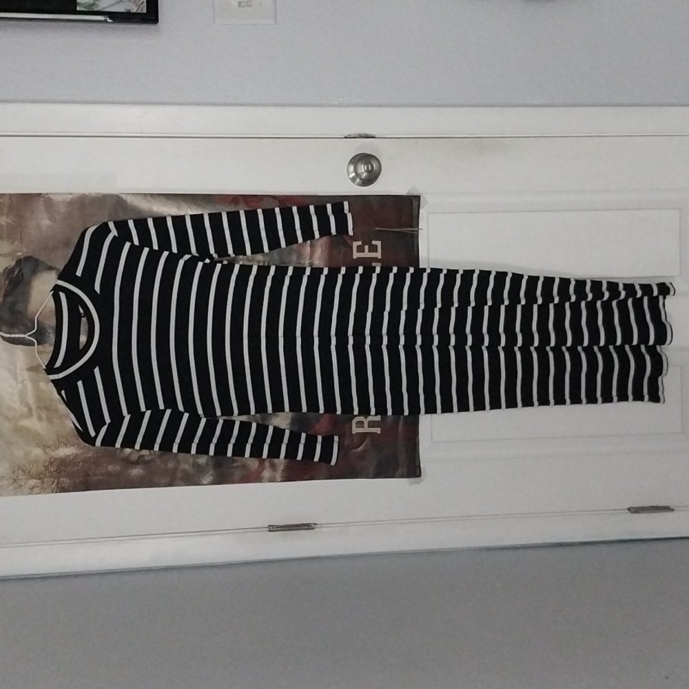 BRAND NEW COPPERKEY BLACK AND WHITE STRIPED DRESS
